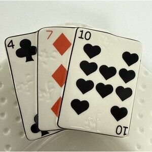 Nora Fleming Retired Cards "Deal Me In" Embossed NF Initials Black Hearts A81